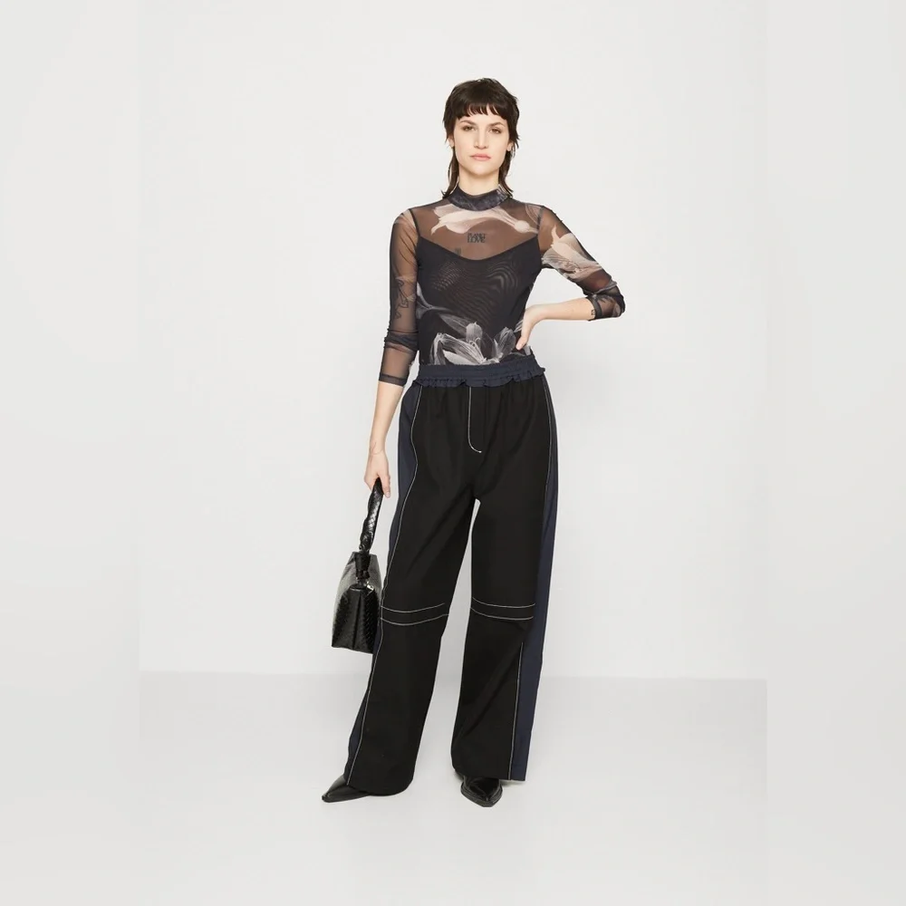 All Saints Black and Gray Floral Bodysuit - Picture 3 of 12